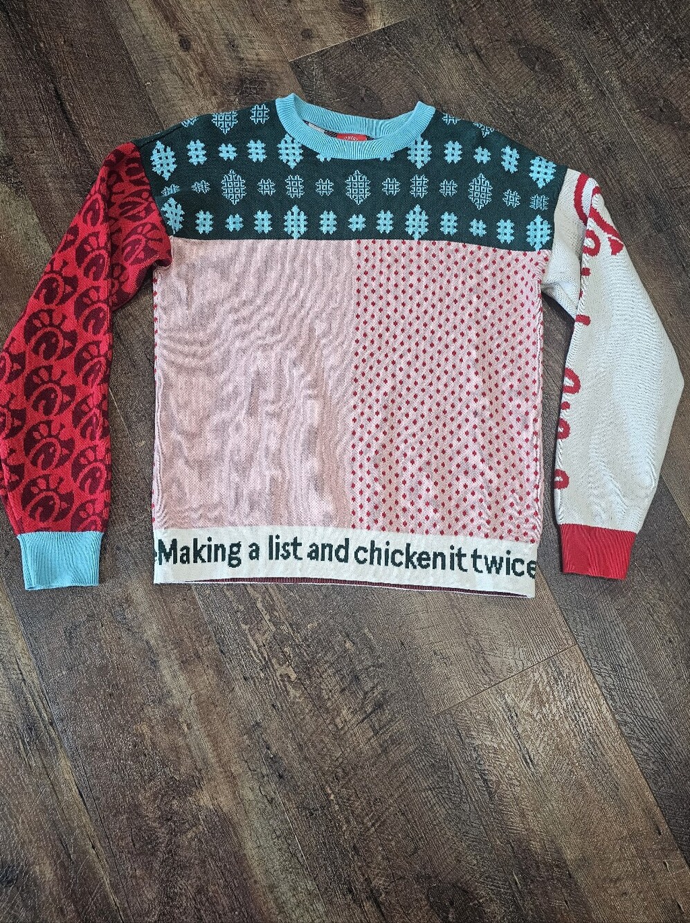 Chick Fil A Women's S Christmas Sweater "Making A List and Chicken It Twice"